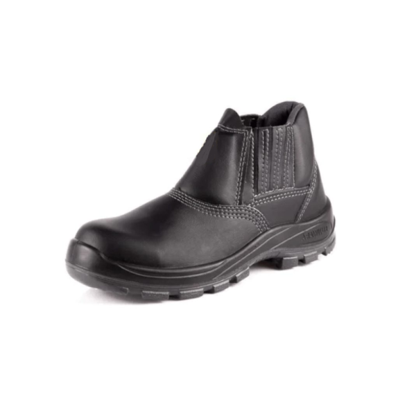 Botina em Microfibra - Solado Bidensidade - Marca Bracol - Bico de Composite - Cor Preta - Fechamento em Elástico - OBS: Resistente a Perfuração