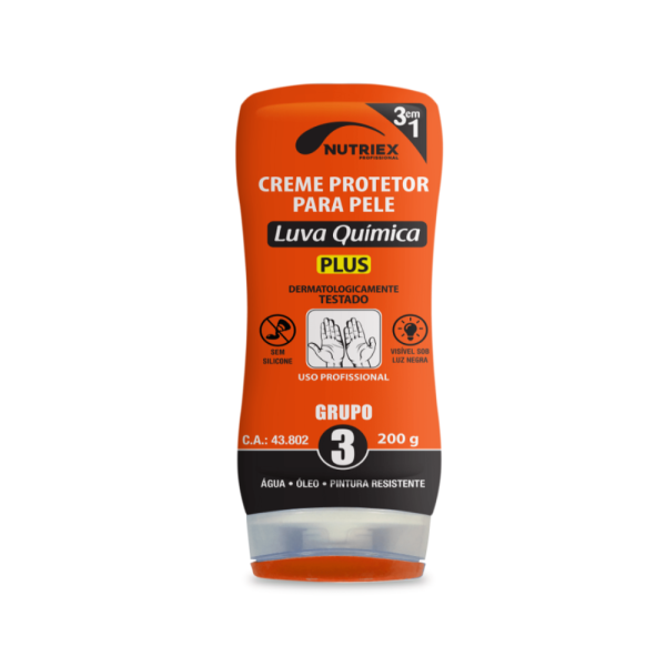 Creme Protetor para Pele - Marca Nutriex - Modelo Luva Química - Grupo 3 - Frasco c/ 200g