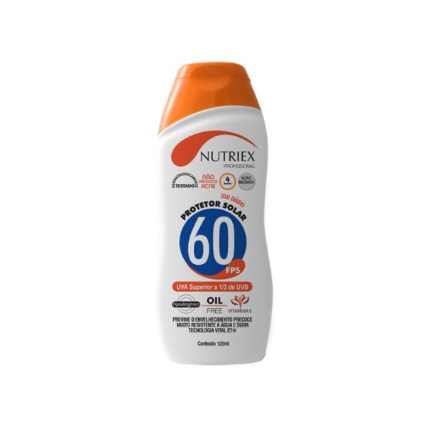 Protetor Solar - Fator 60FPS - Marca Nutriex - Frasco c/ 120ml