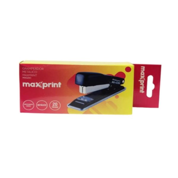 Grampeador de Papel Manual Metálico - Marca Maxprint - Modelo MX-G20C - P/ 20 Folhas