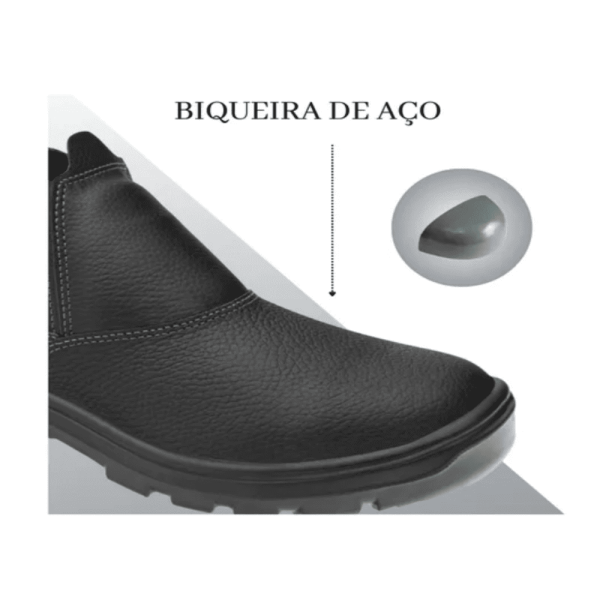 Botina em Couro - Marca Vulcaflex/Marluvas - Solado Bidensidade - Bico de Aço - Cor Preta