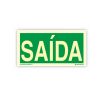 Placa de Sinalização Fotoluminescente - em PVC - Saída de Emergência - Medida 30cm x 15cm