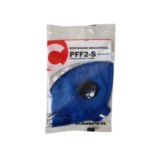 Respirador Semifacial - Descartável - Modelo Dobrável - Marca Camper - PFF2 Com Válvula - Pacote c/ 12 Unidades