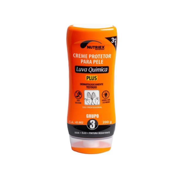 Creme Protetor para Pele - Marca Nutriex - Modelo Luva Química - Grupo 3 - Frasco c/ 200g