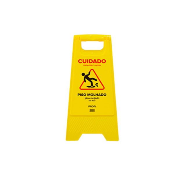 Placa de Sinalização - Piso Molhado - Marca Bettanin - Medida 67cm x 28cm