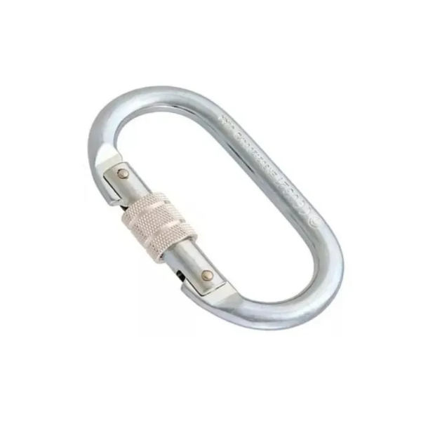 Mosquetão Oval - 25KN - Marca QFIX - Modelo MOAC-R25-GV - Aço Zincado