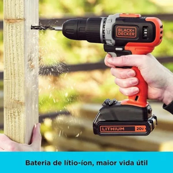 Bateria 20V Max 1.5Ah (Íon de Lítio) - Marca Black+Decker - Modelo LD120BAT