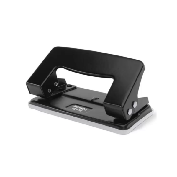 Perfurador de Papel - 2 Furos - Marca Maxprint - Modelo MX-P10C Metálico - Cor Preta - Caixa Master c/ 12 Unidades