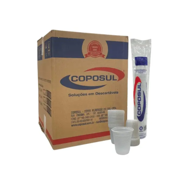 Copo Descartável - Capacidade 180ml - Cor Branca - Marca Coposul - Caixa c/ 2.500 Unidades