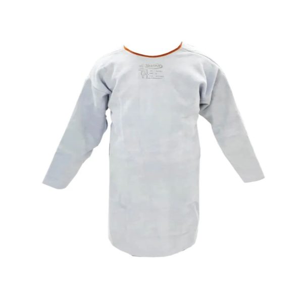 Avental de Raspa de Couro - Tipo Barbeiro - com Mangas - Marca Valcan - Cor Cinza